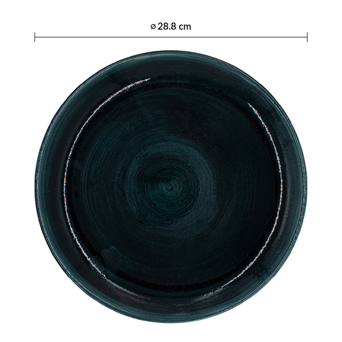 Plato Coupe 29 cm Rustic Teal Stonecast Patina