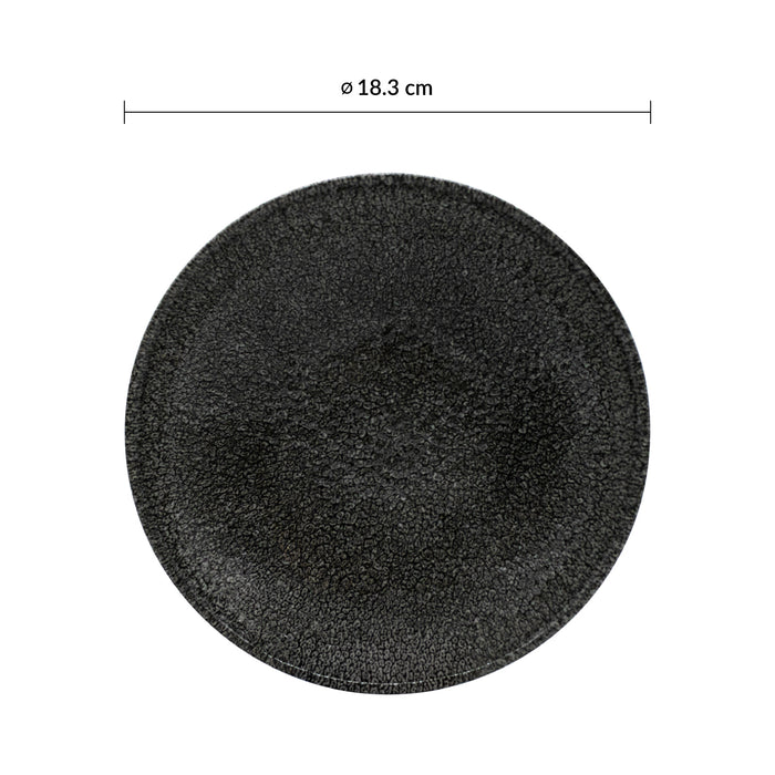 Bowl Coupe 15 Oz (443ml) 18.3 Cm Quartz Black Raku Studio Prints