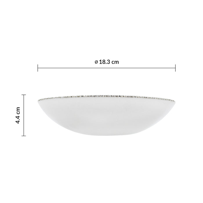 Bowl Coupe 15 Oz (443ml) 18.3 Cm Quartz Black Raku Studio Prints