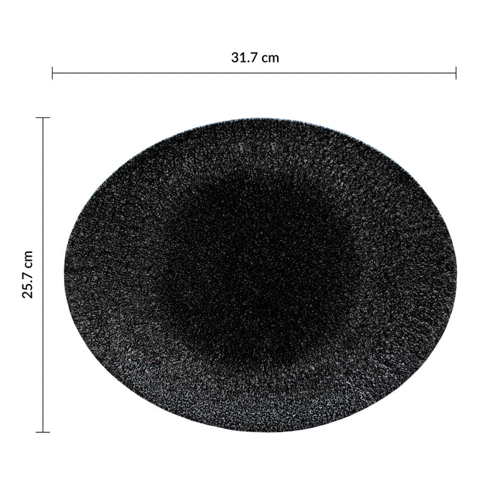 Plato Oval 31.7x25.7 cm Quartz Black Studio Prints Raku