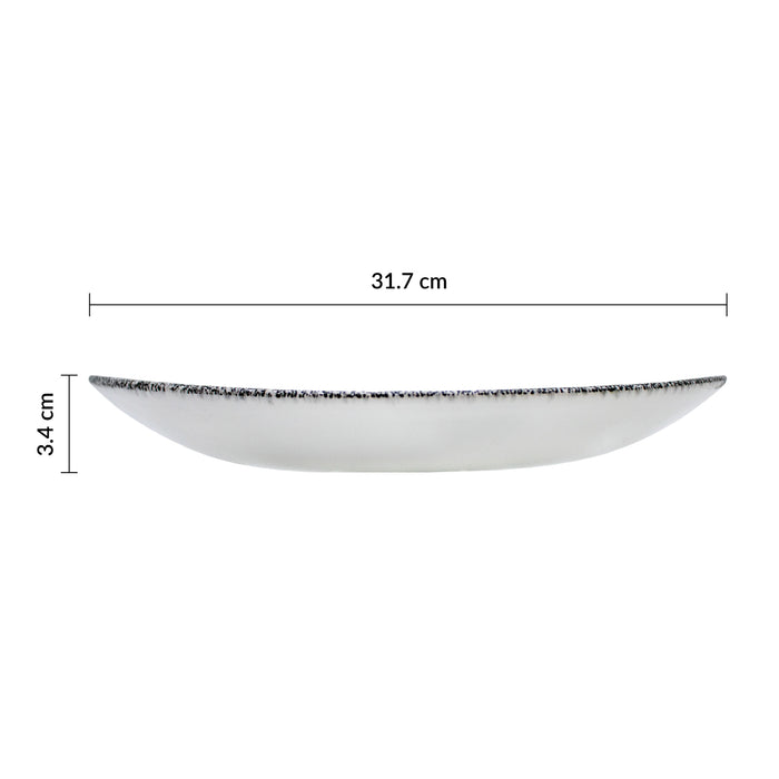 Plato Oval 31.7x25.7 cm Quartz Black Studio Prints Raku