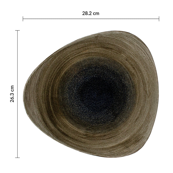 Plato Triangular 26.5 cm Bayou Stonecast Aqueous