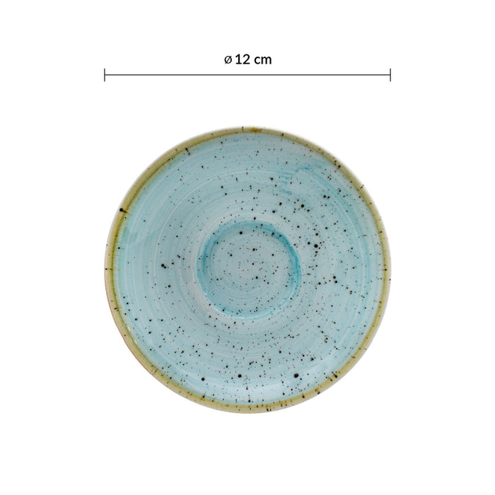 Plato Taza Moka 12 cm Azul Stonecast