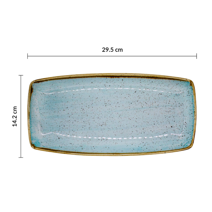 Plato Rectangular 29.5x14.2 cm Azul Stonecast