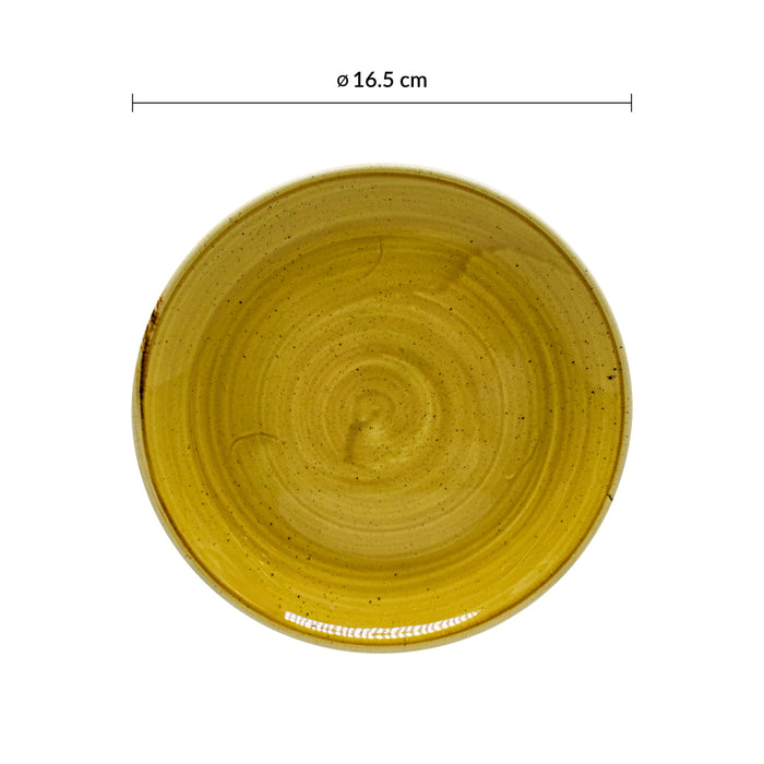 Plato Coupe 16.5 cm Mustard Seed Yellow Stonecast