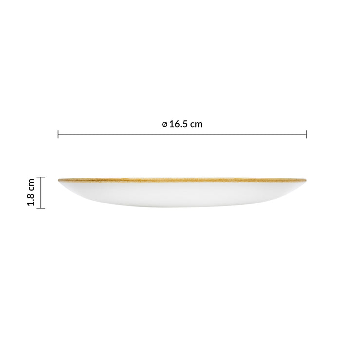 Plato Coupe 16.5 cm Mustard Seed Yellow Stonecast