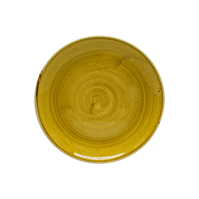 Plato Coupe 16.5 cm Mustard Seed Yellow Stonecast