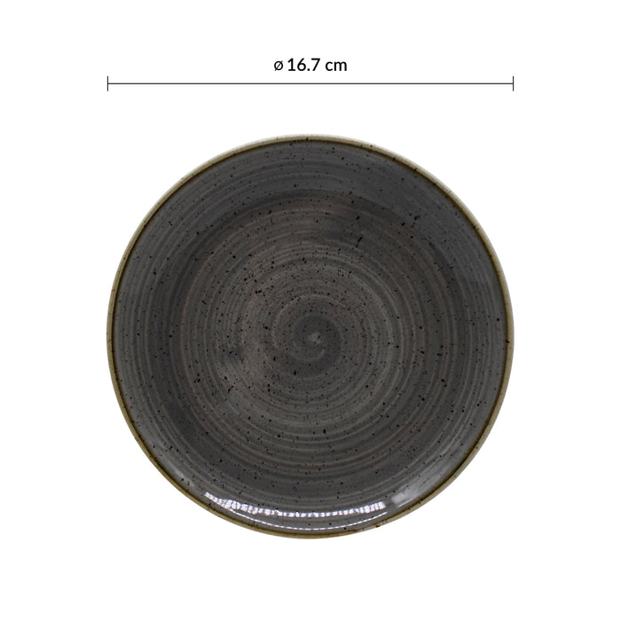 Plato Coupe 16.7 cm Peppercorn Grey Stonecast
