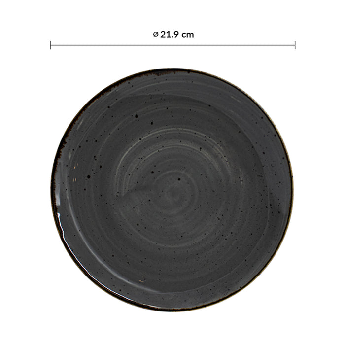 Plato Coupe 21.9 cm Peppercorn Grey Stonecast