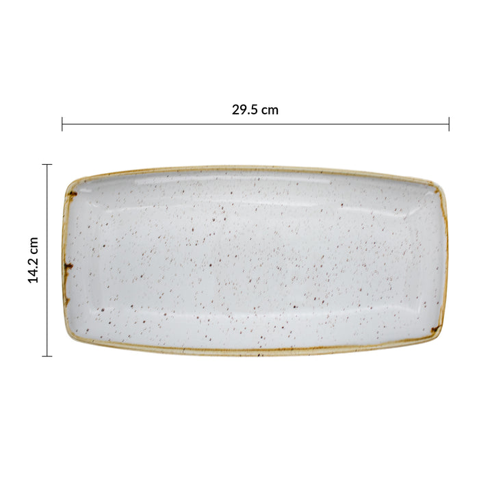 Plato Rectangular 29.5x14.2 cm Barley White Stonecast
