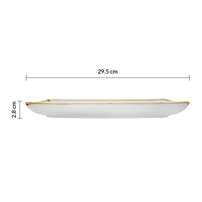Plato Rectangular 29.5x14.2 cm Barley White Stonecast