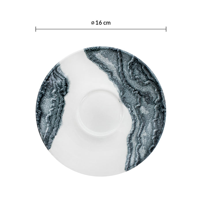 Plato P/Taza Cafe 16 cm Negro Tide