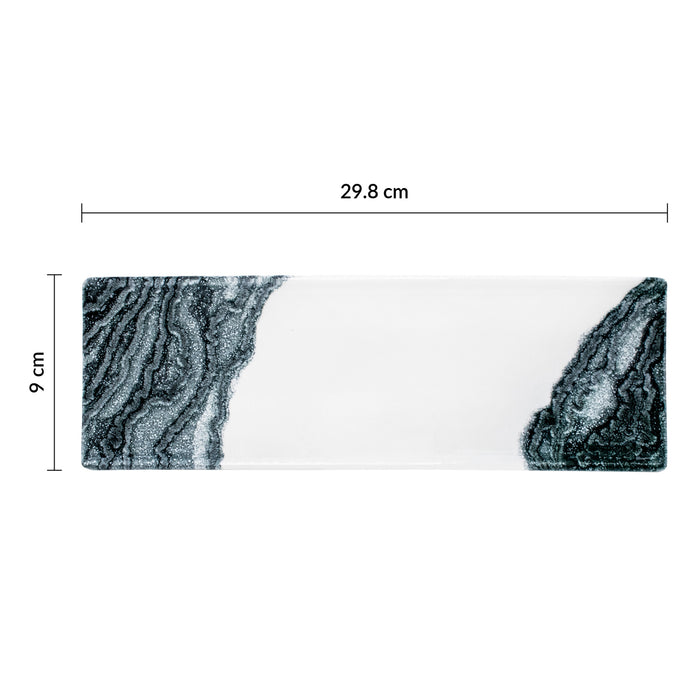 Charola Rectangular 29.8x9 cm Negro Tide