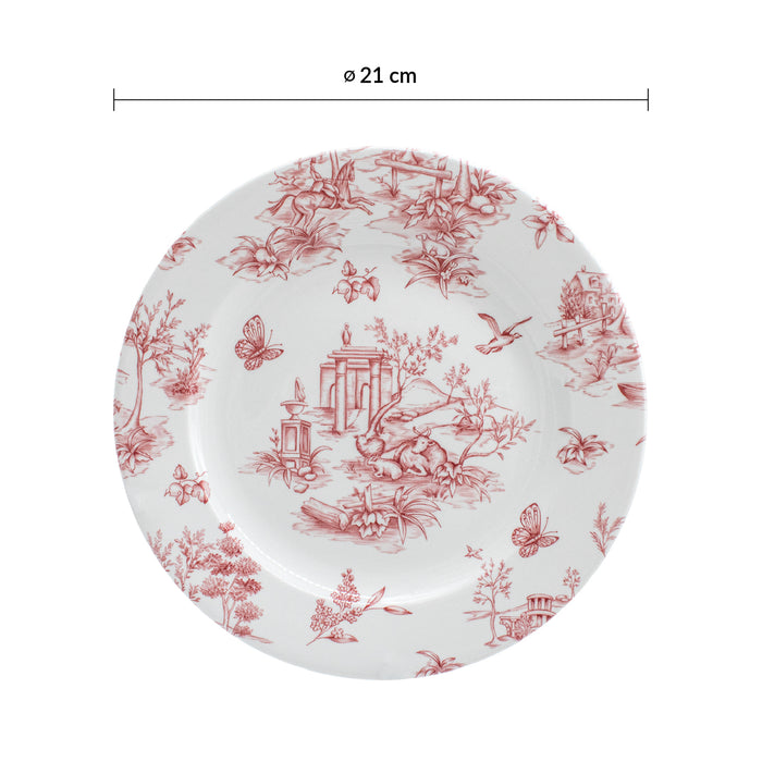 Plato Trinche 20.3 cm Toile Cranberry Vintage Prints