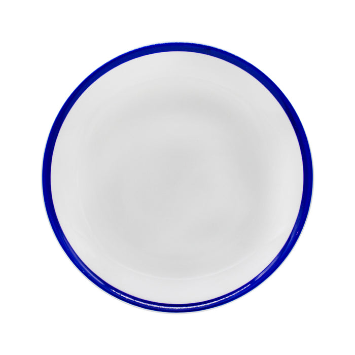 Plato Coupe 26 cm Ceramica Blanco Retro Blue