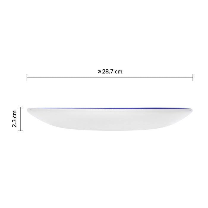 Plato Coupe 28.7 cm Ceramica Blanco Retro Blue