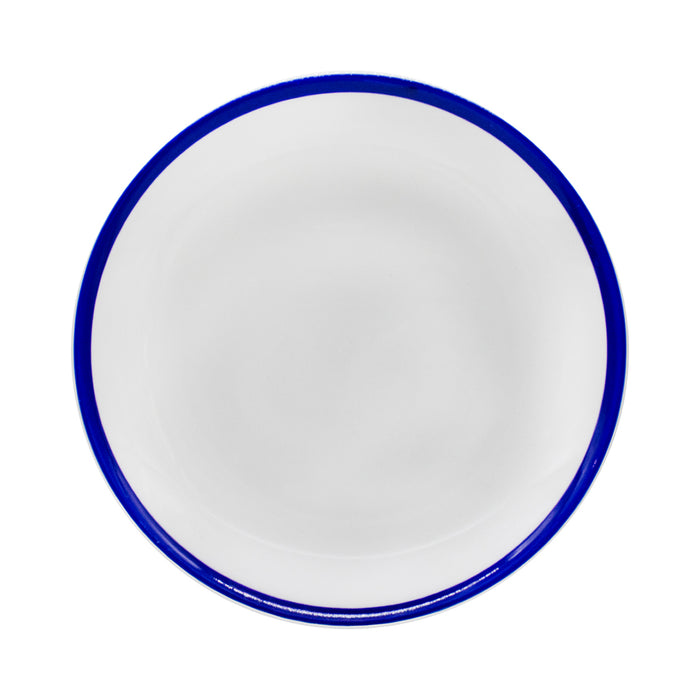 Plato Coupe 28.7 cm Ceramica Blanco Retro Blue