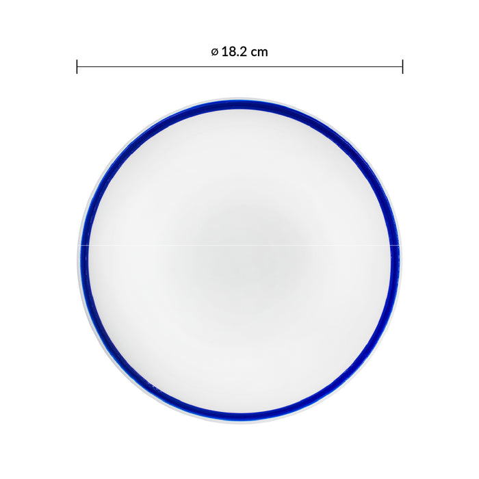 Bowl Coupe 15 oz (443ml) 18.2x4.3 cm Ceramica Blanco Retro Blue