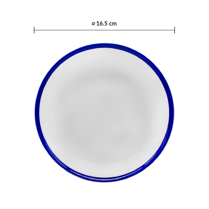 Plato Coupe 16.5 cm Blanco Retro Blue