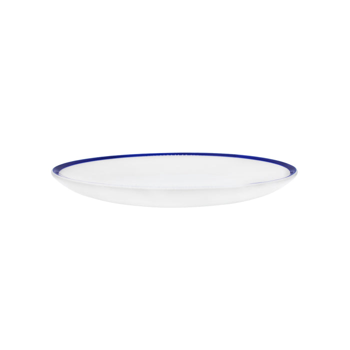 Plato Coupe 21.9 cm Ceramica Blanco Retro Blue