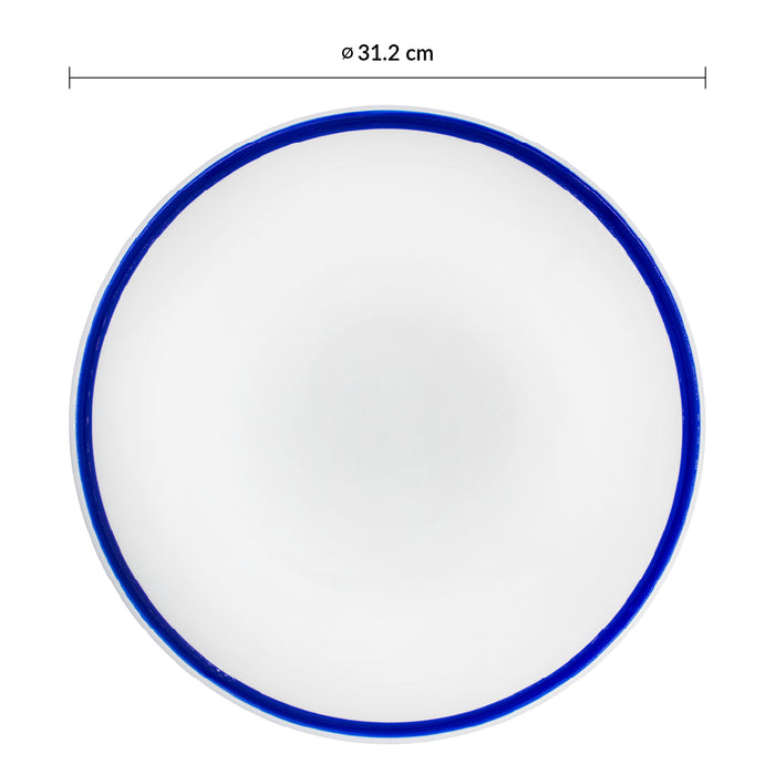 Bowl Coupe 2.5 L Ceramica Blanco Retro Blue