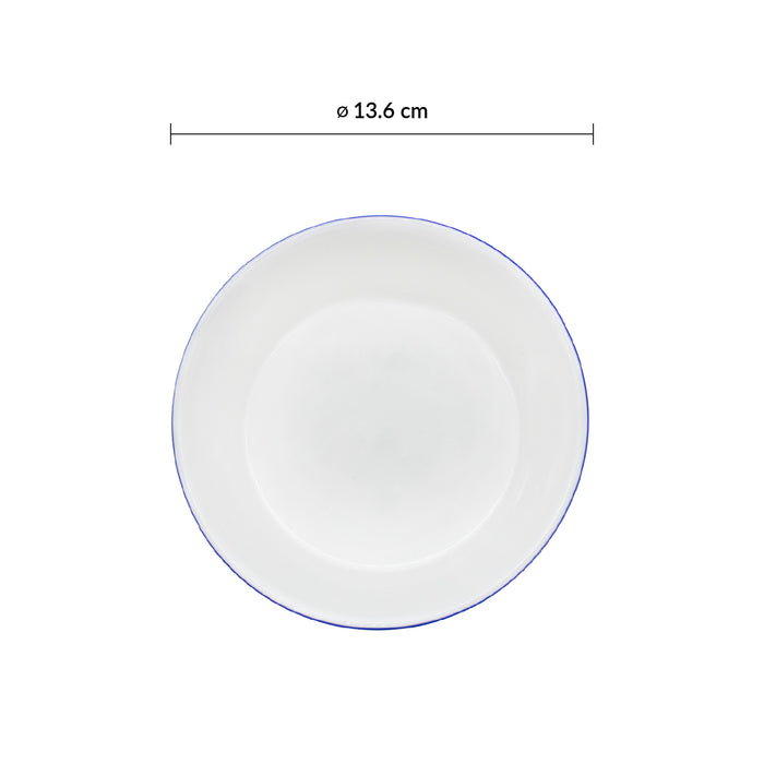 Bowl Para Pay 17 1/2 Oz (517ml) 13.6 cm Ceramica Blanco Retro Blue