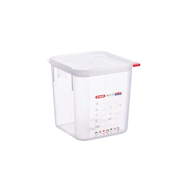 Contenedor Cuadrado C/Tapa Hermetica 4Lt Polipropileno Transparente