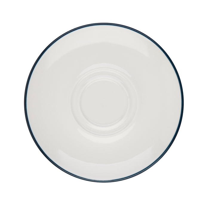 Plato P/Taza Cafe 16 cm Blanco Borde Azul Modest Navy