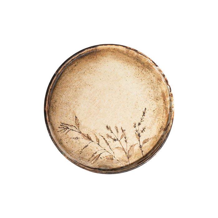 Plato Redondo C/Borde Alto 21 cm Fall Beige