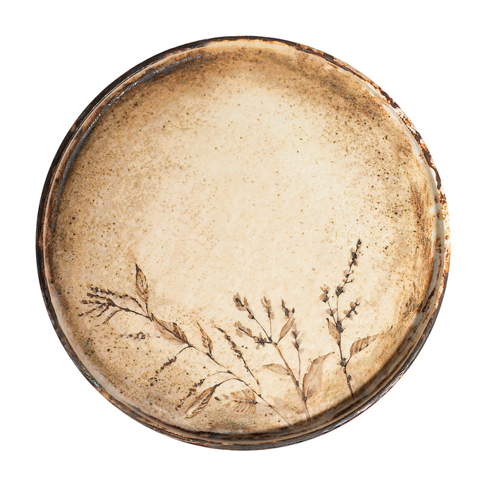 Plato Redondo C/Borde Alto 28 cm Fall Beige