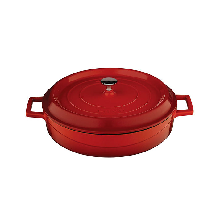 Cacerola Redonda Con Tapa 2.47 Lt 24 Cm Hierro Fundido Rojo