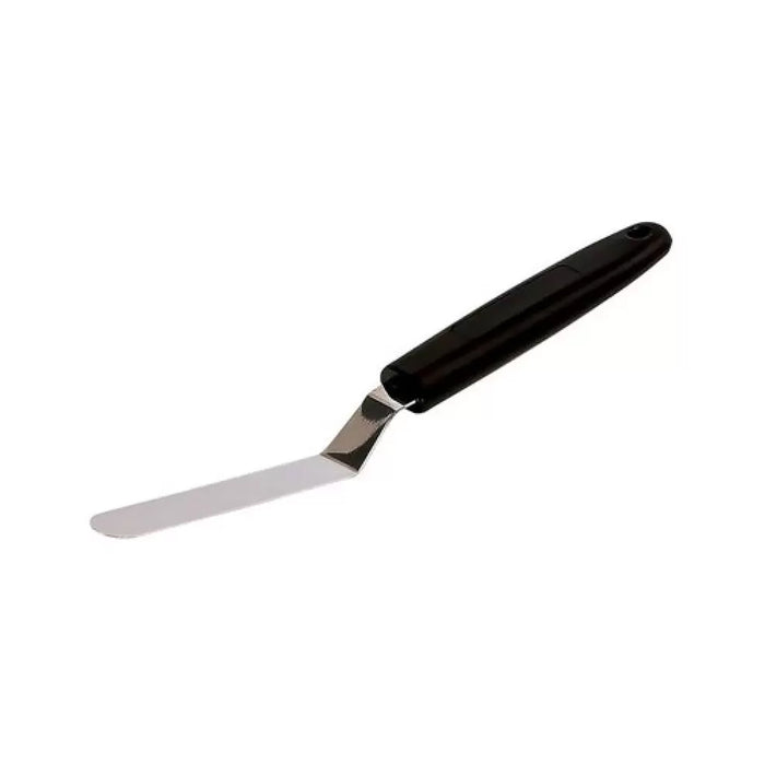 Espatula Acodada 22x9x2 cm Acero Inoxidable Mango Negro