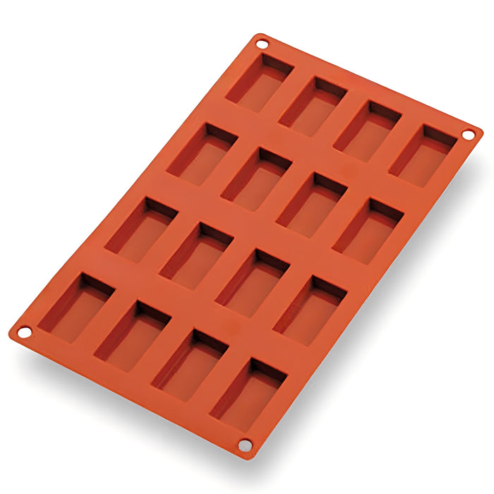 Molde Flexible P/16 Compartimentos 30x17.6x1.1 cm Silicon Naranja Gastroflex
