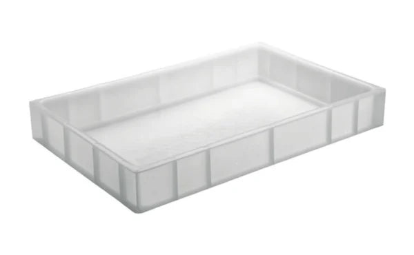 Caja Apilable Para Masa Pizza 60x40x10 cm 20Lt Polietileno Blanco