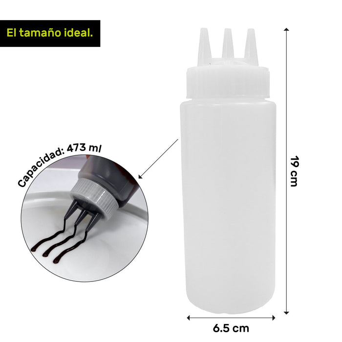 Mamila 3 Picos 16 Oz (473ml) Plastico Traslucido