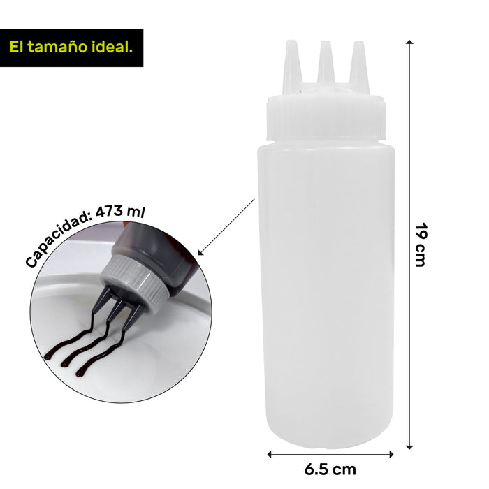 Mamila 3 Picos 16 Oz (473ml) Plastico Traslucido