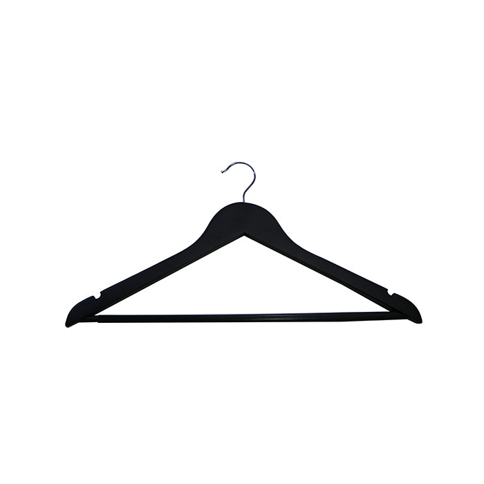 Gancho De Madera Plano 1 Cm Color Negro Mate Con Baston