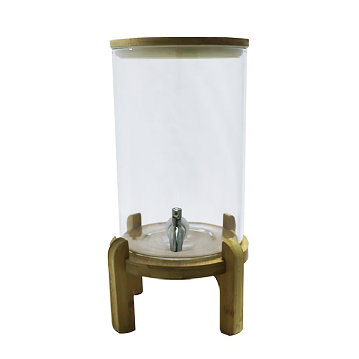 Dispensador De Jugos 8 Lt Vidrio Con Tapa De Madera Giuseppe