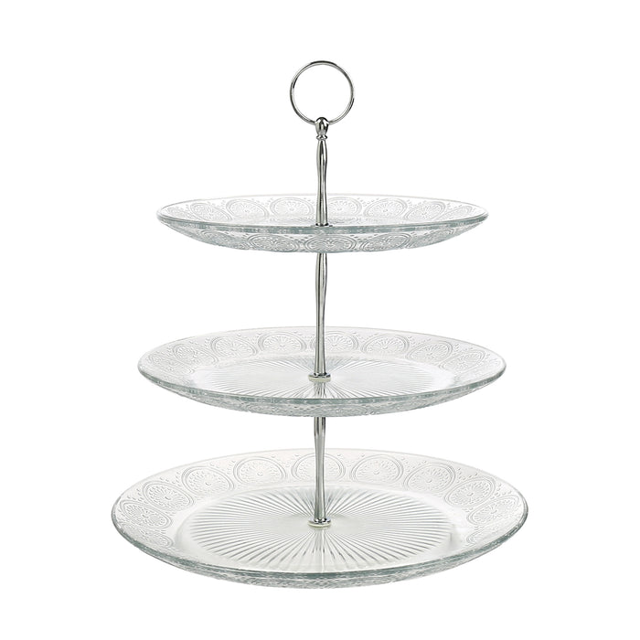 Stand De Platos 3 Niveles 28.9x35 cm Vidrio Elegance
