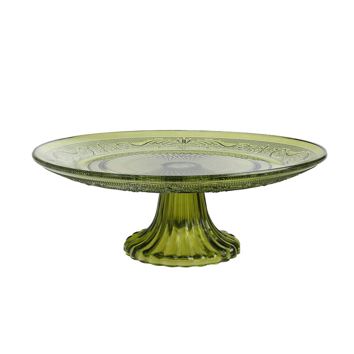 Pastelero 25.4x9.4 cm Vidrio Verde Emerald