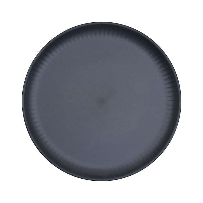 Plato Coupe 21x2.1 cm Melamina Negro Ribs