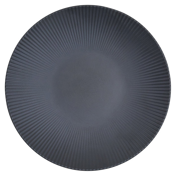 Plato Plano 27x3 cm Melamina Negro Ribs
