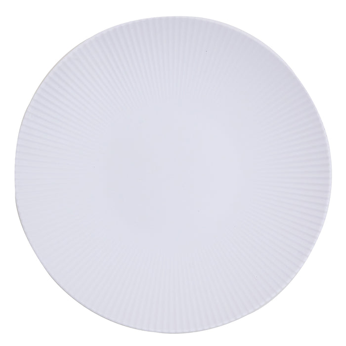 Plato Plano 27x3 cm Melamina Blanco Ribs