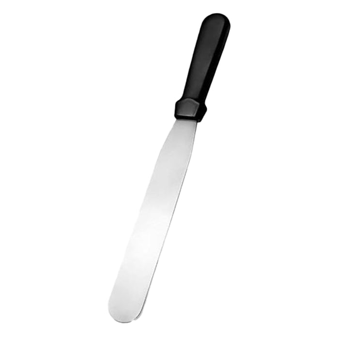 Espatula Pastelera Recta 25 cm Acero Inoxidable Mango Plastico Negro
