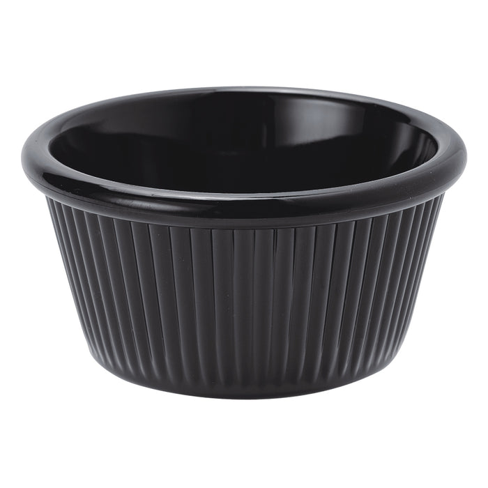 Ramekin Estriado 3 Oz (88ml) 8.2x4.1 Cm Policarbonato Negro