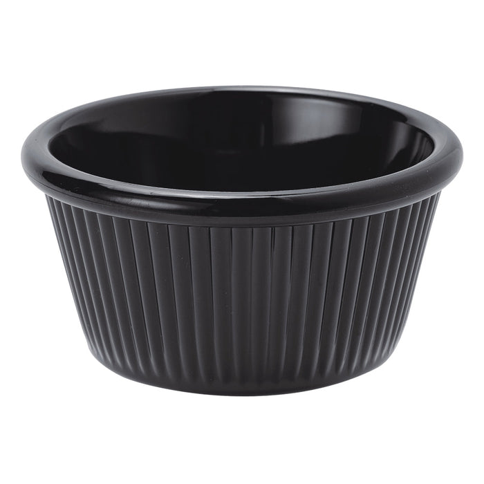 Ramekin Estriado 3 Oz (88ml) 8.2x4.1 Cm Policarbonato Negro