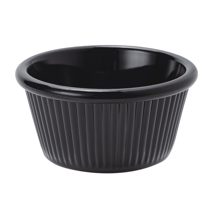 Ramekin Estriado 2 Oz (59ml) 7.5x3.6 cm Policarbonato Negro Ultra