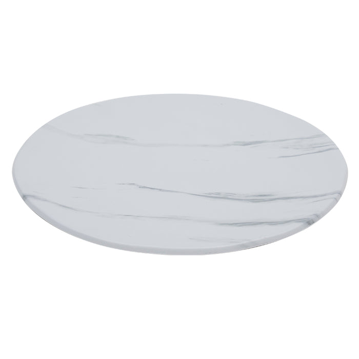 Charola Redonda 35cm Melamina Efecto Marmol Marble