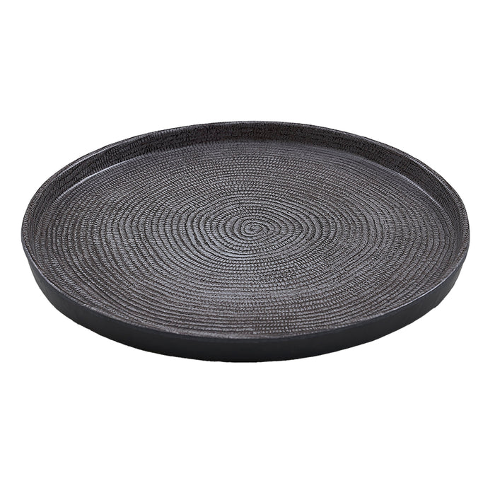 Plato 27.3x2cm Melamina Negra Lines