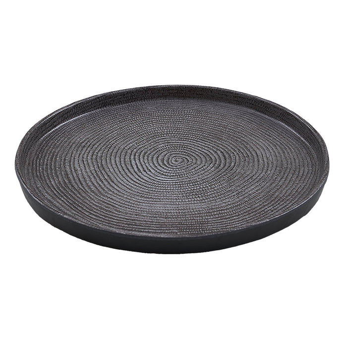 Plato 27.3x2cm Melamina Negra Lines